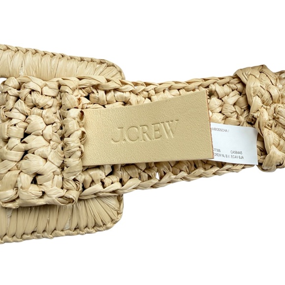 J. Crew Woven Faux Raffia Square Buckle Belt, OS - Picture 3 of 8